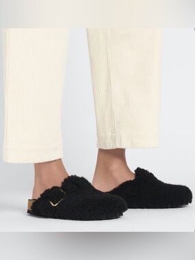 Birkenstock Shearling Fur Buckle Slippers Black EU 37 / US 6–6.5